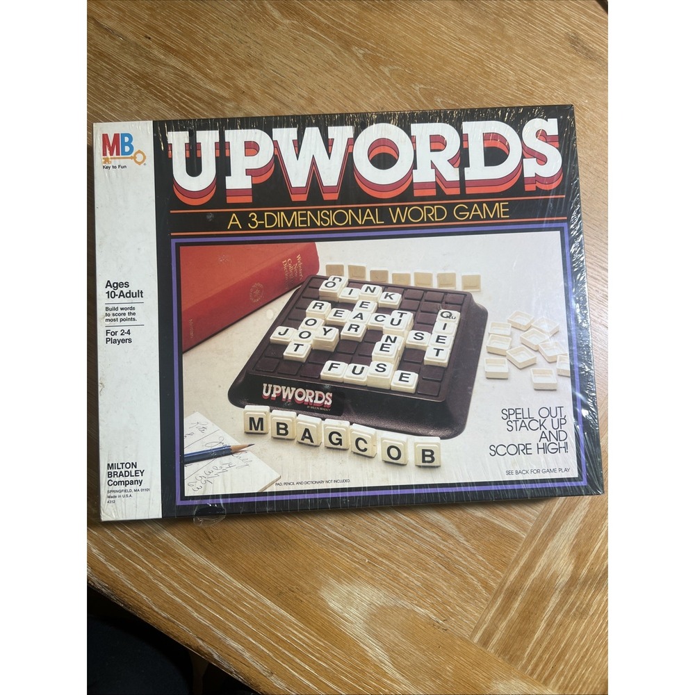 Milton Bradley Upwords 3-Dimensional Word Game Vintage 1983 New Sealed